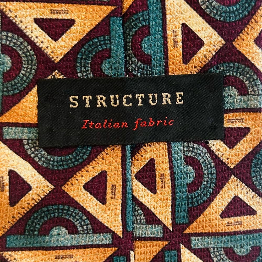 Structure Multicolor Geometric Necktie - image 2